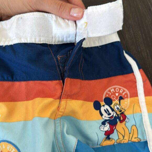 disney swimsuit, swim trunks, shorts, mickey, blue, orange, size 2, summer - Picture 4 of 6